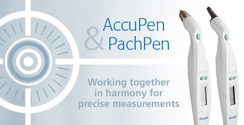The Keeler Accupen handheld tonometer and Pachpen handheld pachymeter work together for precise measurements.